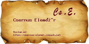 Csernus Elemér névjegykártya