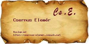 Csernus Elemér névjegykártya