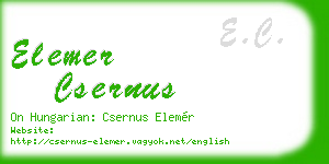 elemer csernus business card